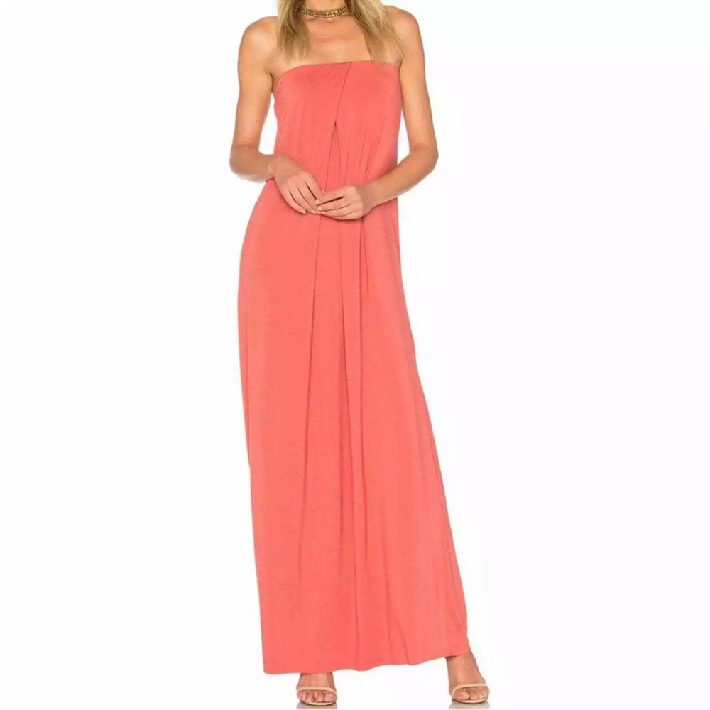 Rachel Pally Coral Strapless Maxi Dress